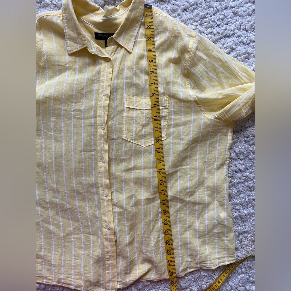 Banana Republic Yellow Striped Button-Up Shirt - Picture 7 of 8
